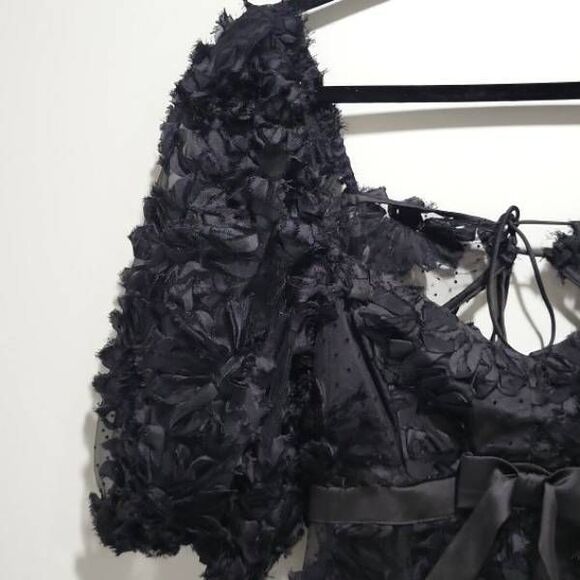 For Love and Lemons Astrid Festival Maxi Dress Black NWT- Size Medium - Picture 4 of 13